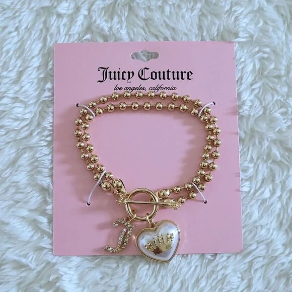 Juicy Couture Jewelry - Juicy🍊 Couture "J" and Puffy Heart♥️ Charm Bracelet - NWT